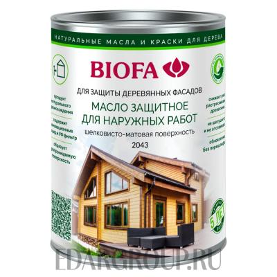 2043 BIOFA Масло защитное для наружных работ с антисептиком